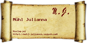 Mühl Julianna névjegykártya